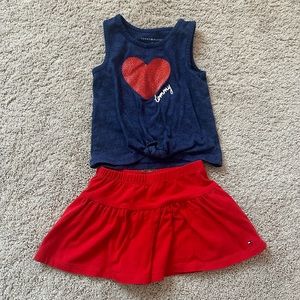 5/$20 - Tommy Hilfiger toddler tank and skirt/shorts outfit